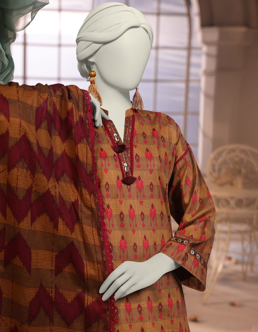 MULTICOLOR CAMBRIC PRINTED UNSTITCHED 2PC