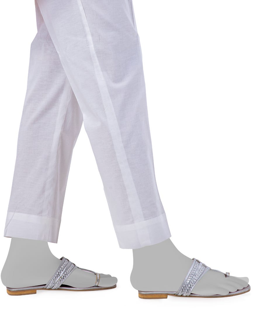 WHITE LAWN TROUSERS | JJLT-S-24-8018-A