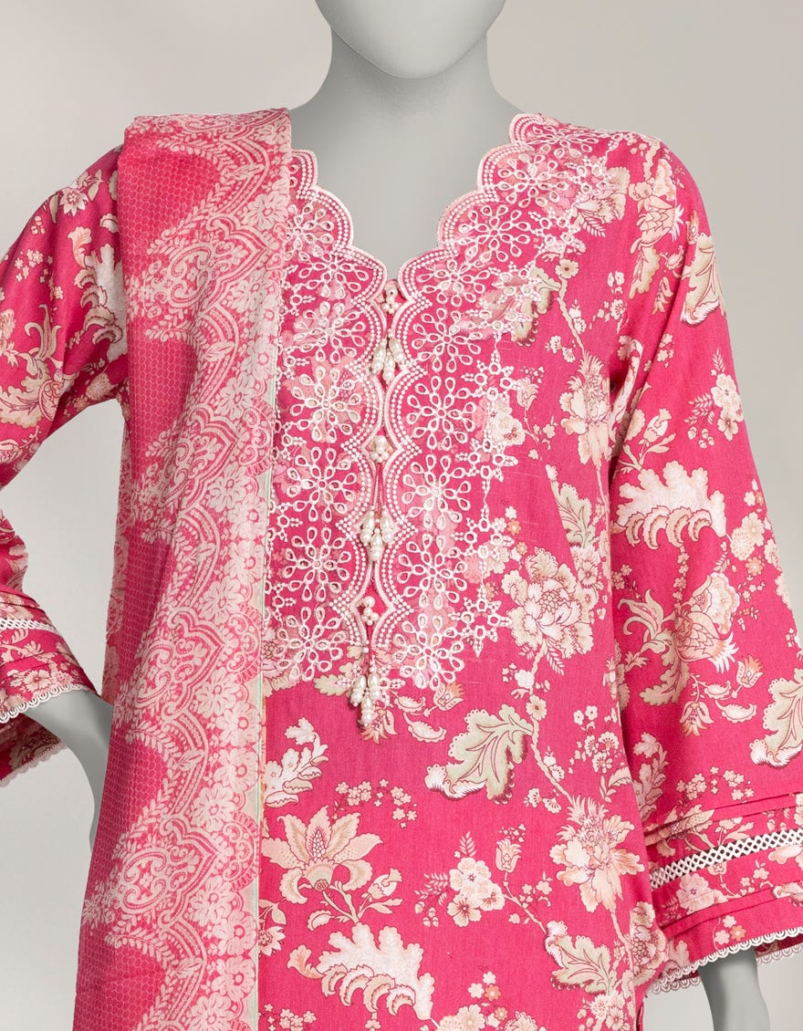MULTICOLOR KARANDI EMBROIDERED UNSTITCHED 3PC