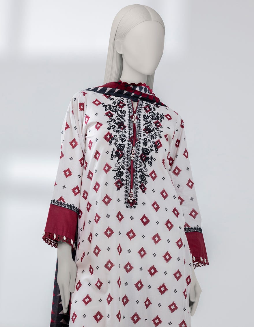 MULTICOLOR LAWN EMBROIDERED UNSTITCHED 2PC