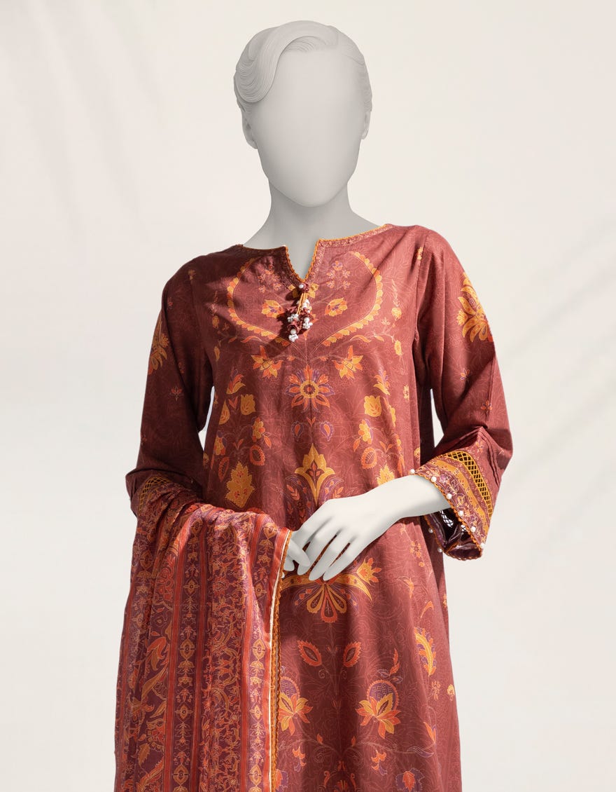 MULTICOLOR DIGITAL PRINTED LIMINAL UNSTITCHED 2PC