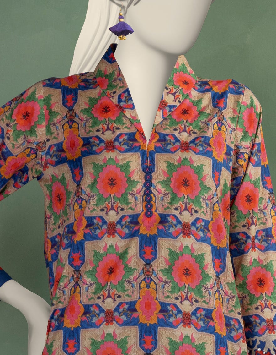 MULTICOLOR LAWN PRINTED UNSTITCHED 2PC