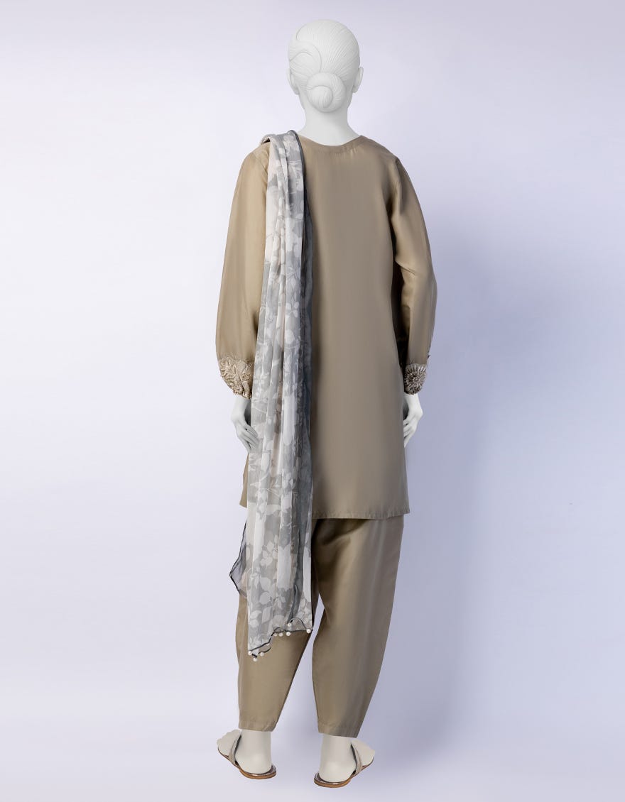 GREY LAWN EMBROIDERED 3PC STITCHED