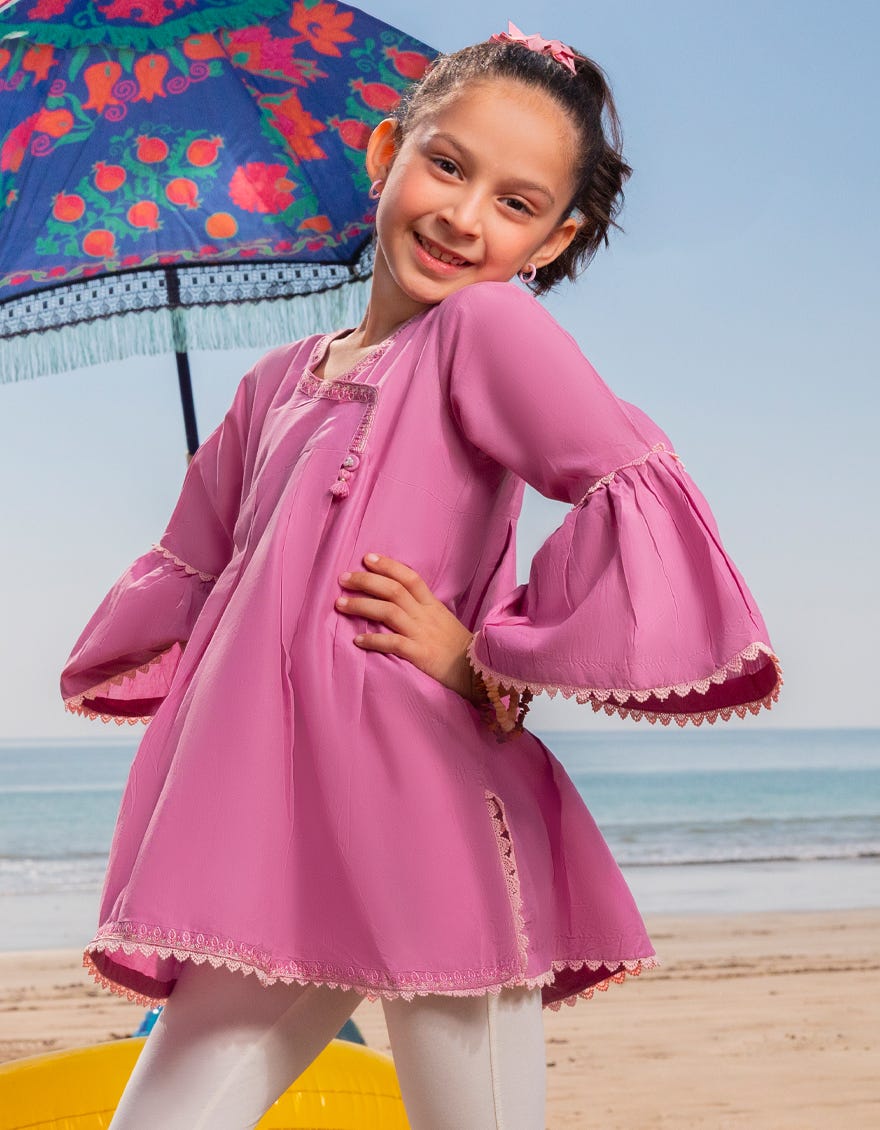 MAUVE LAWN EMBROIDERED KURTA