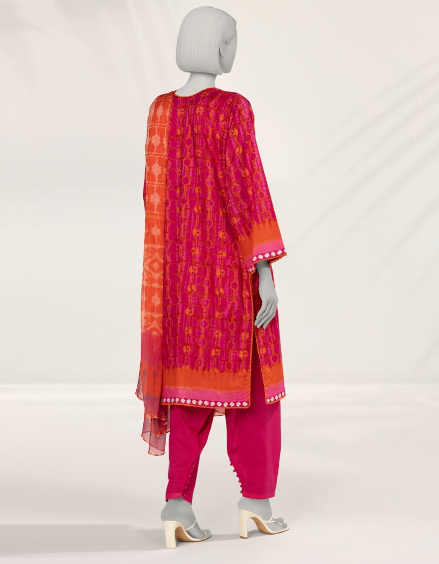 PINK EMBROIDERED LIMINAL 3PC STITCHED