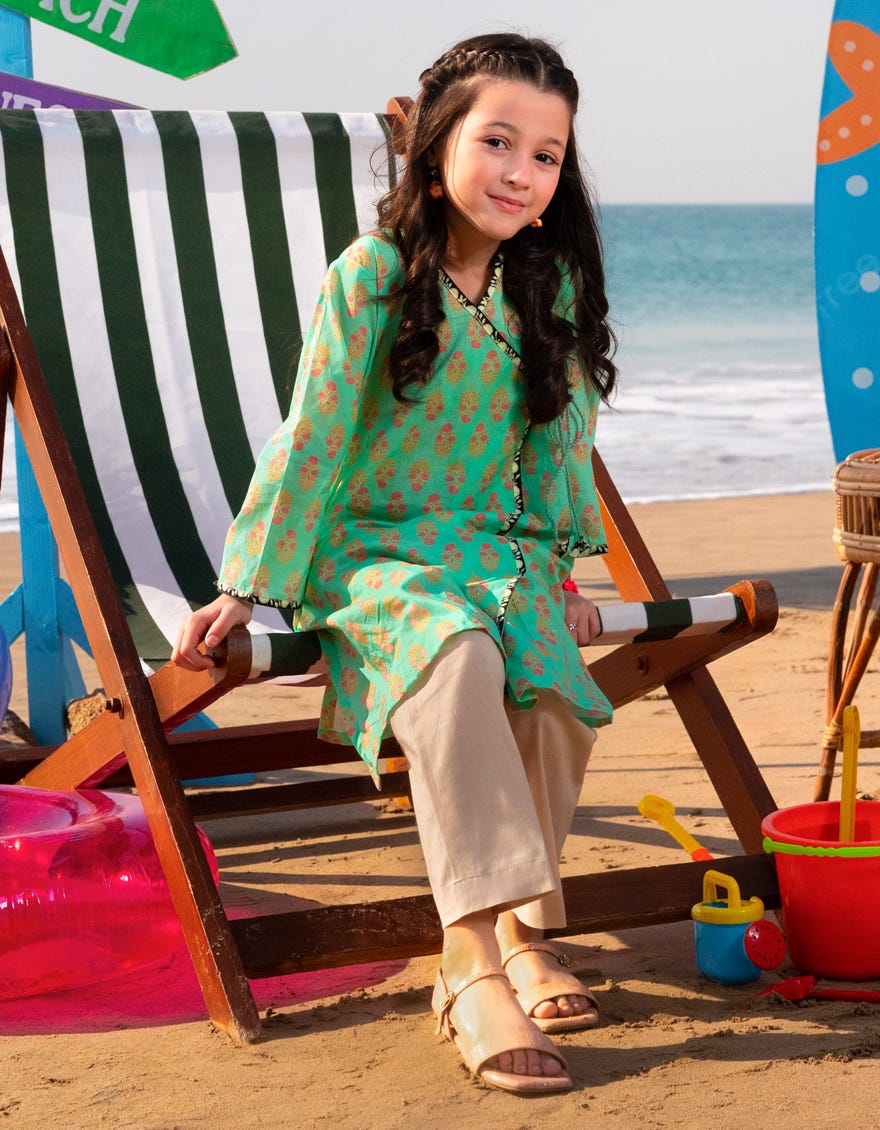 GREEN LAWN PRINTED KURTA