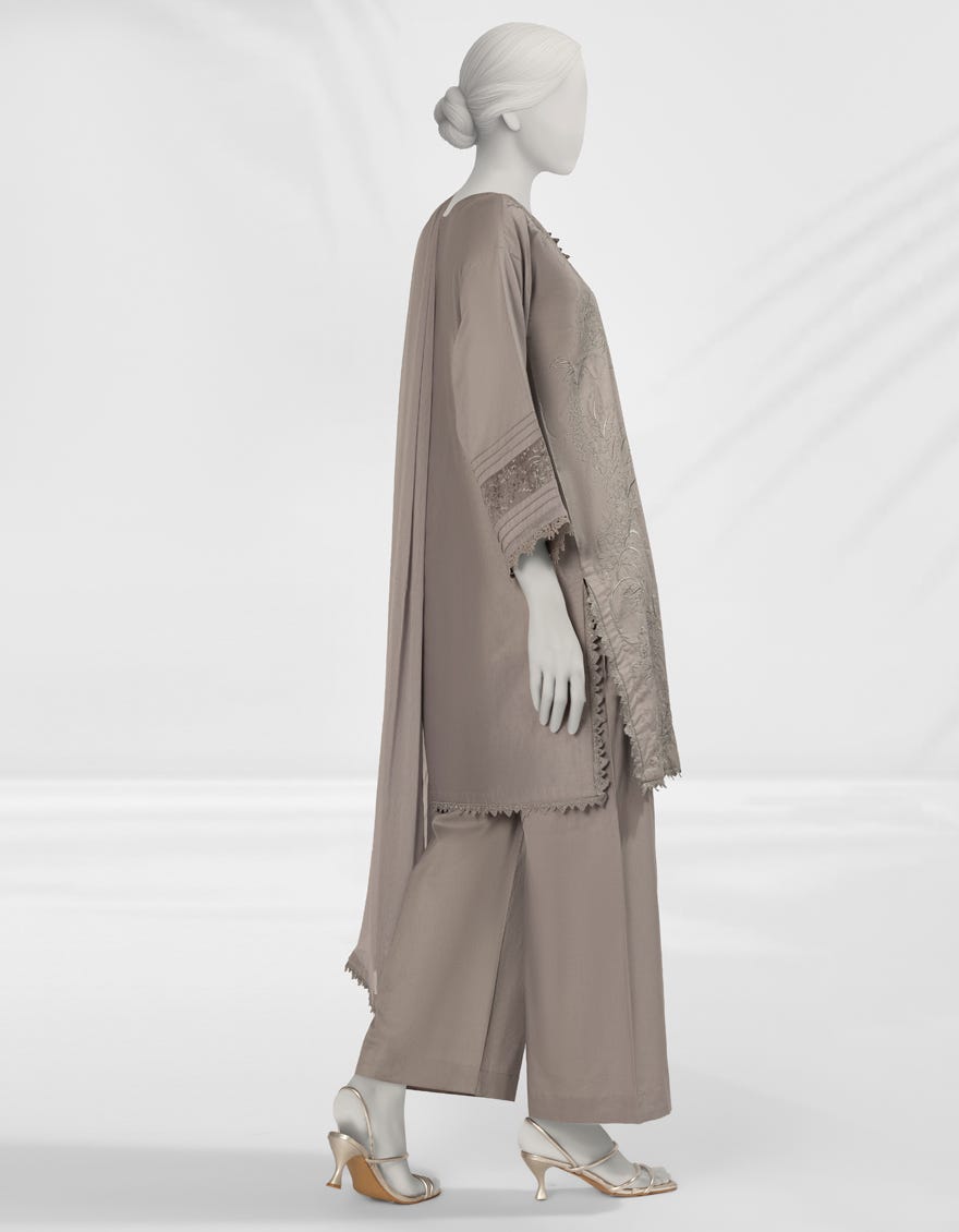 GREY EMBROIDERED LIMINAL 3PC STITCHED