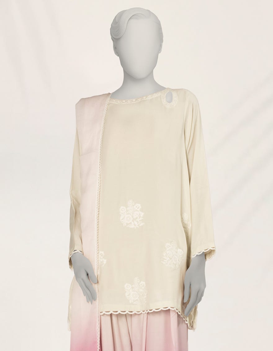 MULTICOLOR EMBROIDERED SILK 3PC STITCHED