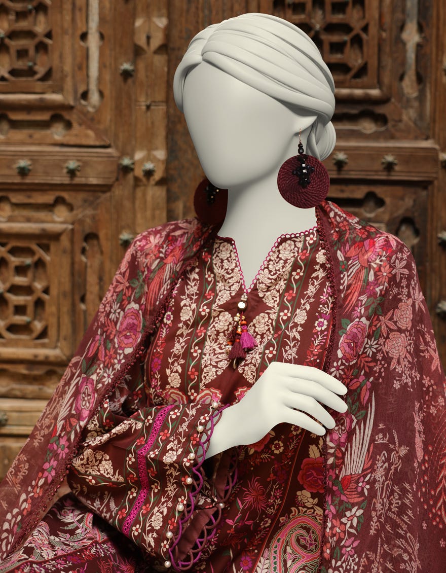 MULTICOLOR LAWN PRINTED UNSTITCHED 3PC | JLAWN-S-25-3006
