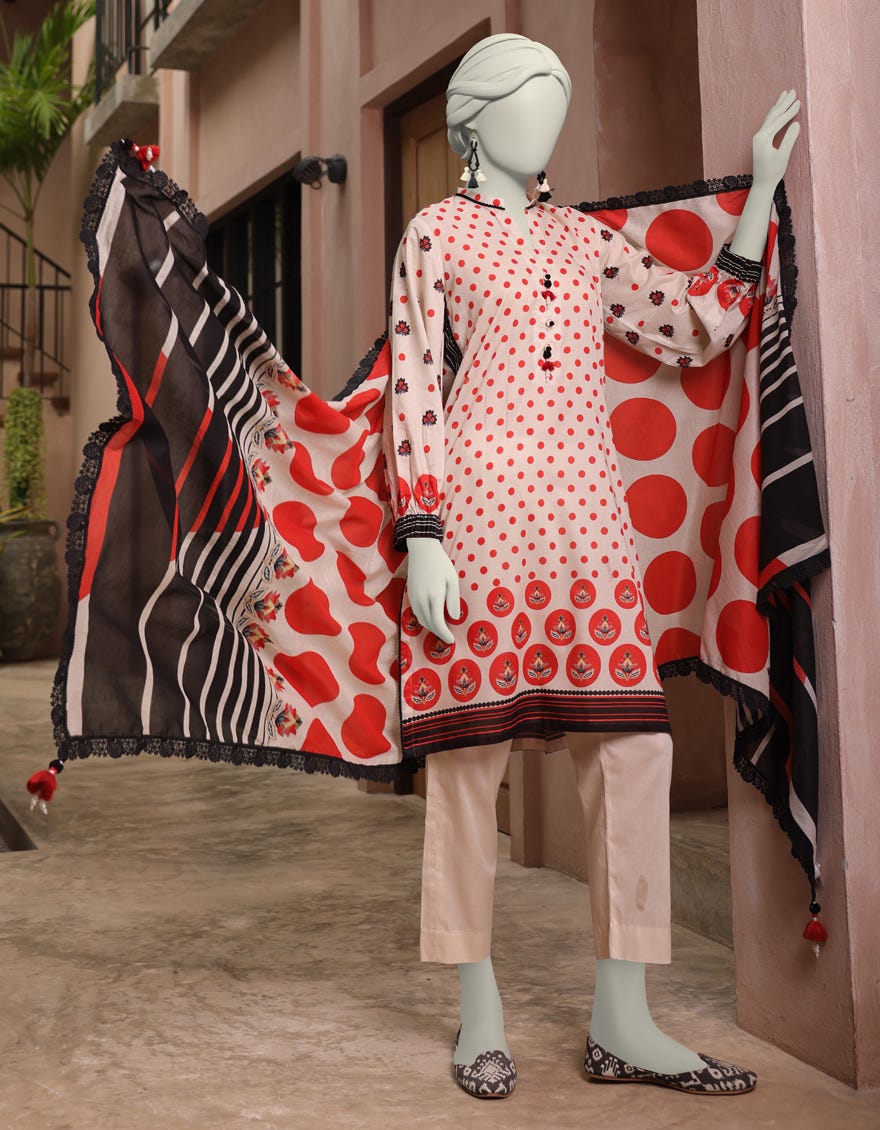 MULTICOLOR LAWN PRINTED UNSTITCHED 3PC | JLAWN-S-25-3014