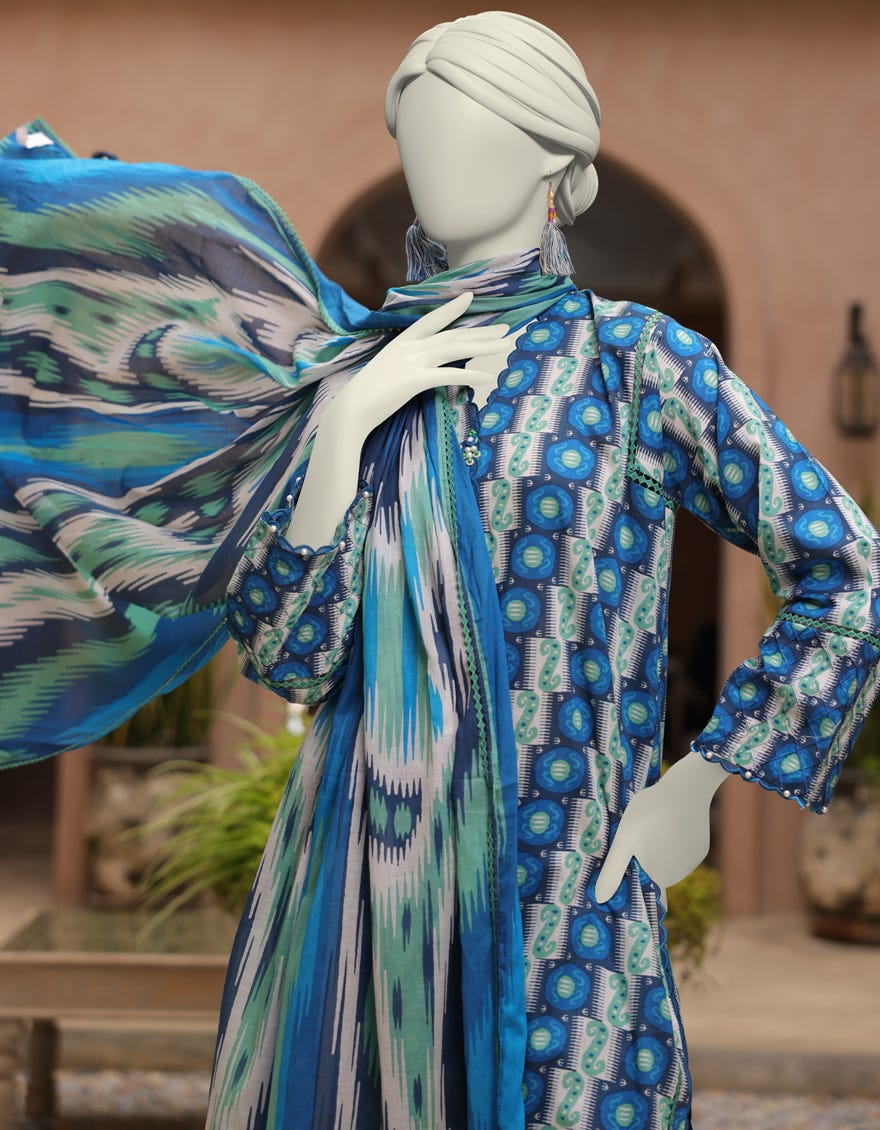 MULTICOLOR LAWN PRINTED UNSTITCHED 3PC