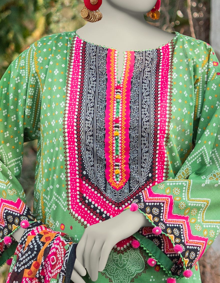 MULTICOLOR LAWN PRINTED UNSTITCHED 3PC | JLAWN-S-25-3027