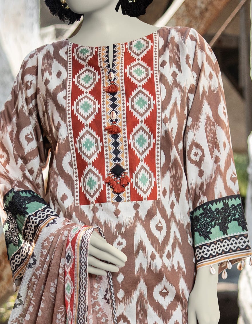 MULTICOLOR LAWN PRINTED UNSTITCHED 3PC | JLAWN-S-25-3033