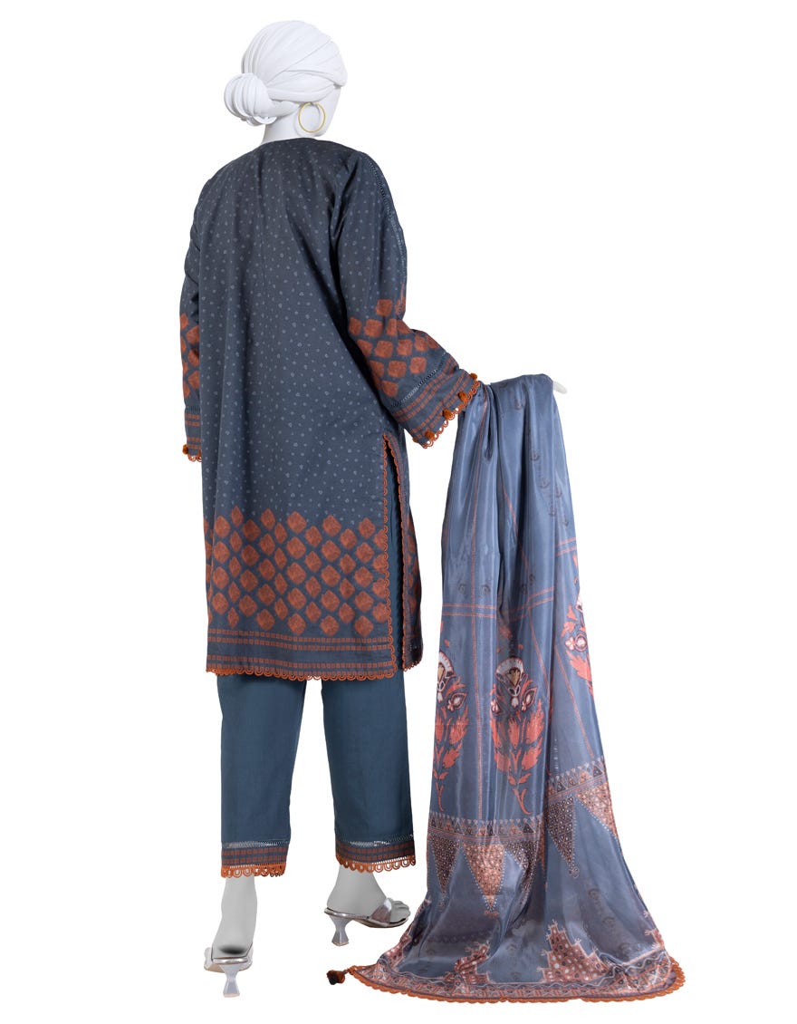 MULTICOLOR LAWN EMBROIDERED UNSTITCHED 3PC