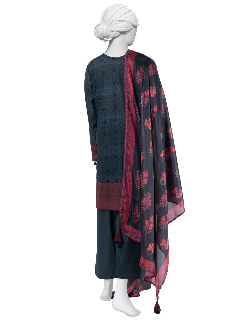 MULTICOLOR LAWN EMBROIDERED UNSTITCHED 3PC