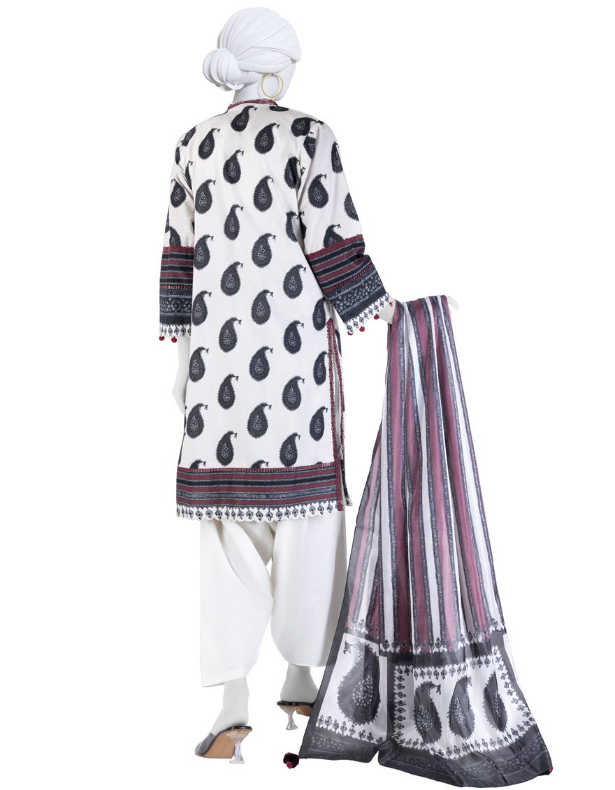 MULTICOLOR LAWN EMBROIDERED UNSTITCHED 3PC