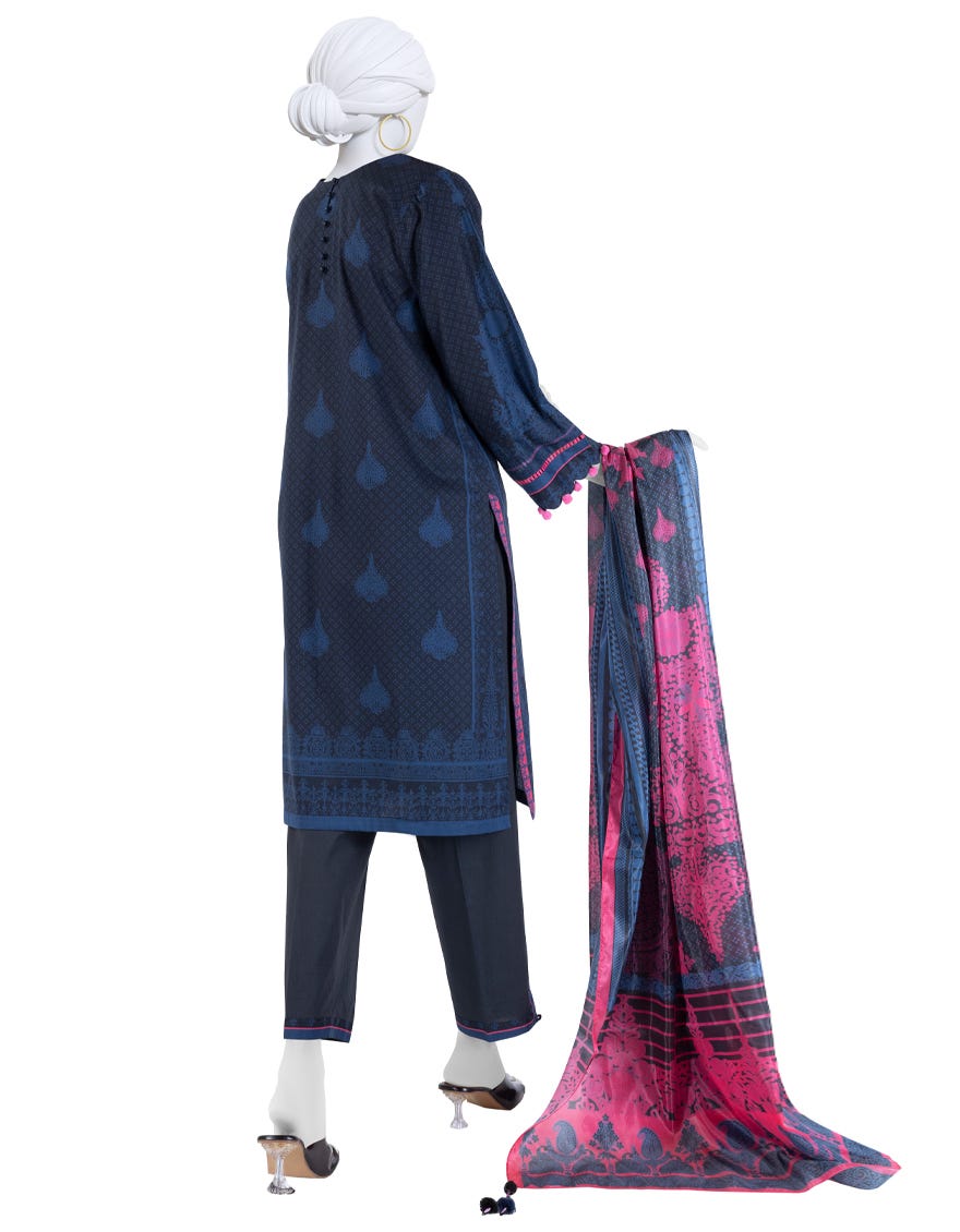 MULTICOLOR LAWN EMBROIDERED UNSTITCHED 3PC