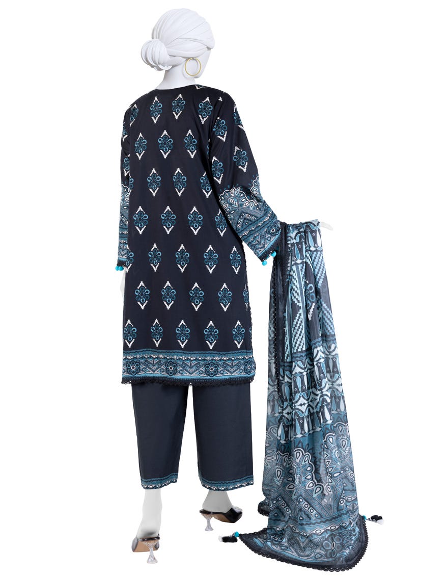 MULTICOLOR LAWN EMBROIDERED UNSTITCHED 3PC