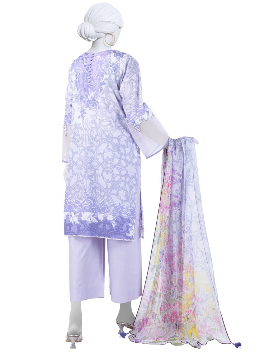LILAC LAWN DIGITAL PRINTED UNSTITCHED 3PC
