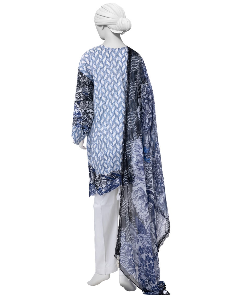 BLUE LAWN DIGITAL PRINTED UNSTITCHED 3PC