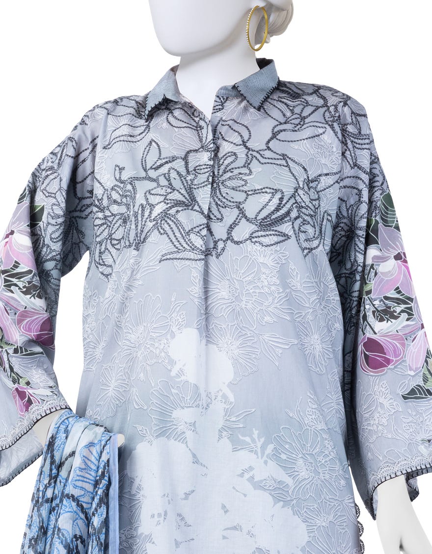 MULTICOLOR LAWN DIGITAL PRINTED UNSTITCHED 3PC