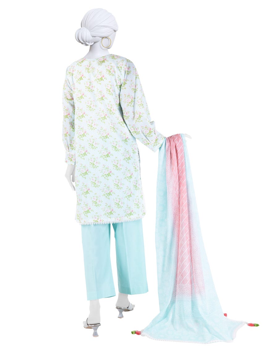 MULTICOLOR LAWN PRINTED UNSTITCHED 3PC
