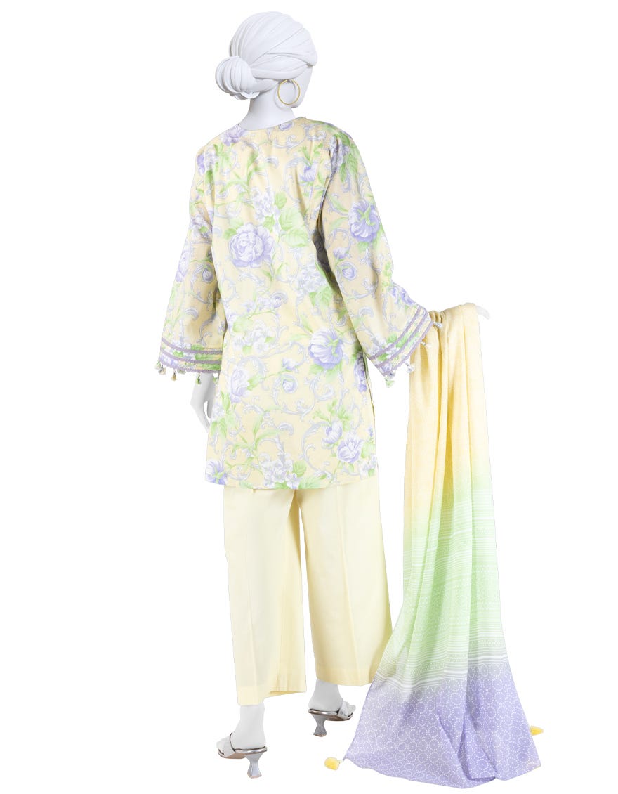 MULTICOLOR LAWN PRINTED UNSTITCHED 3PC