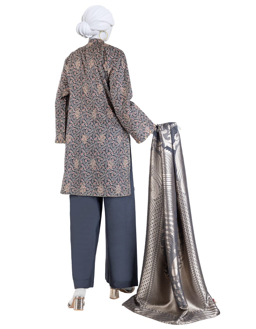 MULTICOLOR DIGITAL PRINTED JACQUARD UNSTITCHED 3PC
