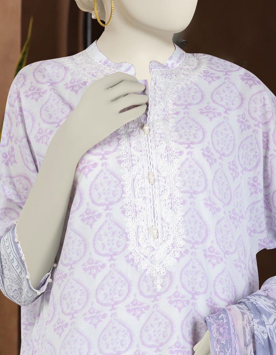 MULTICOLOR LAWN EMBROIDERED UNSTITCHED 3PC | JLAWN-S-25-3297-B