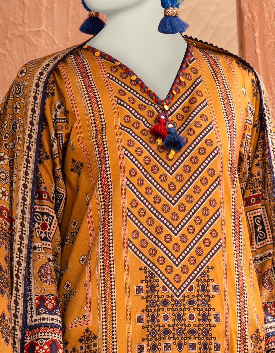 MULTICOLOR LAWN PRINTED UNSTITCHED 3PC