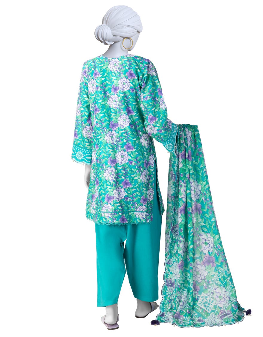 MULTICOLOR PRINTED LAWN UNSTITCHED 3PC