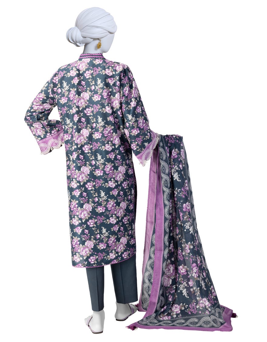 MULTICOLOR PRINTED LAWN UNSTITCHED 3PC