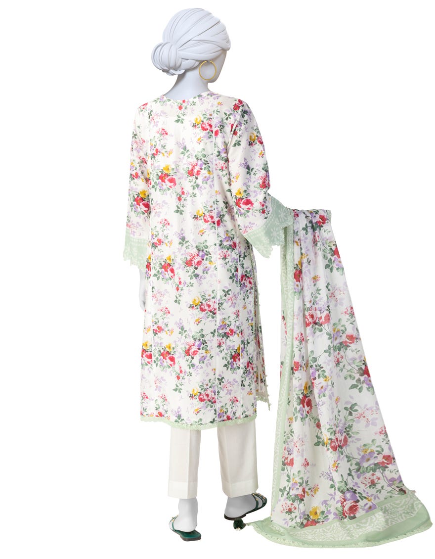 MULTICOLOR PRINTED LAWN UNSTITCHED 3PC