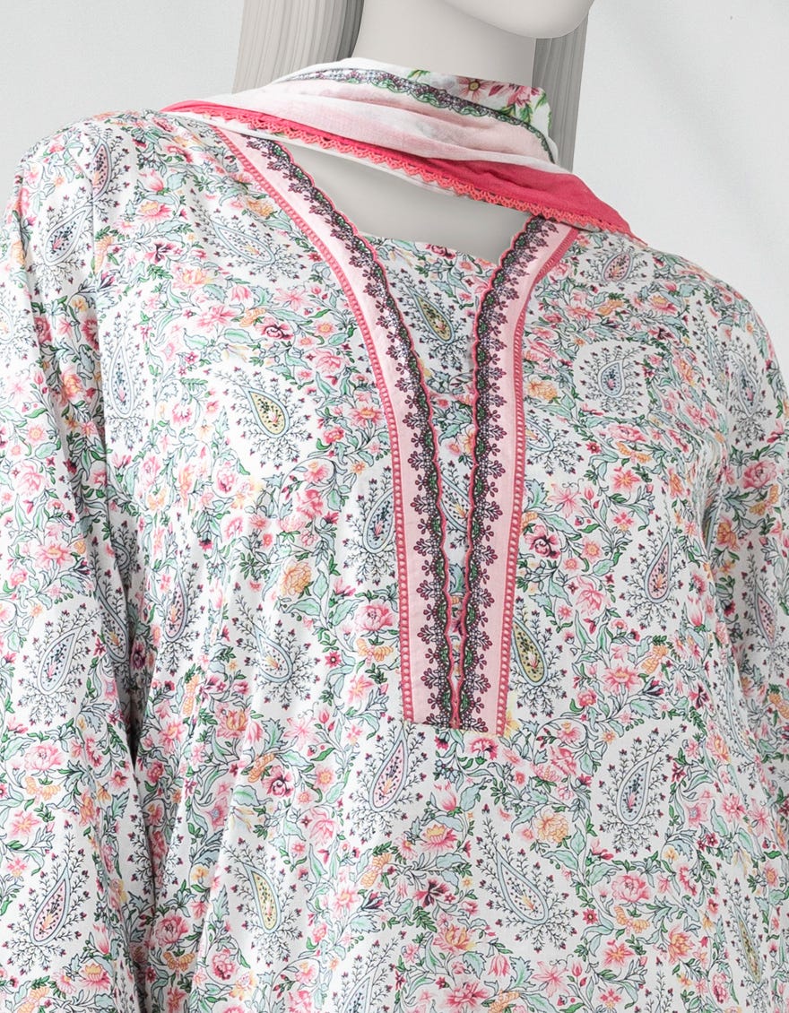 MULTICOLOR LAWN PRINTED UNSTITCHED 3PC