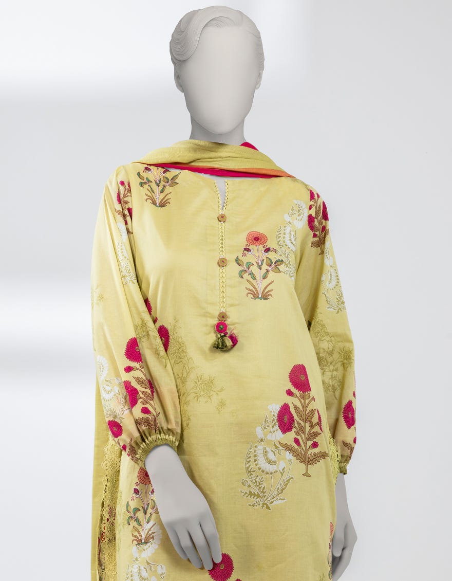 GREEN LAWN PRINTED UNSTITCHED 3PC