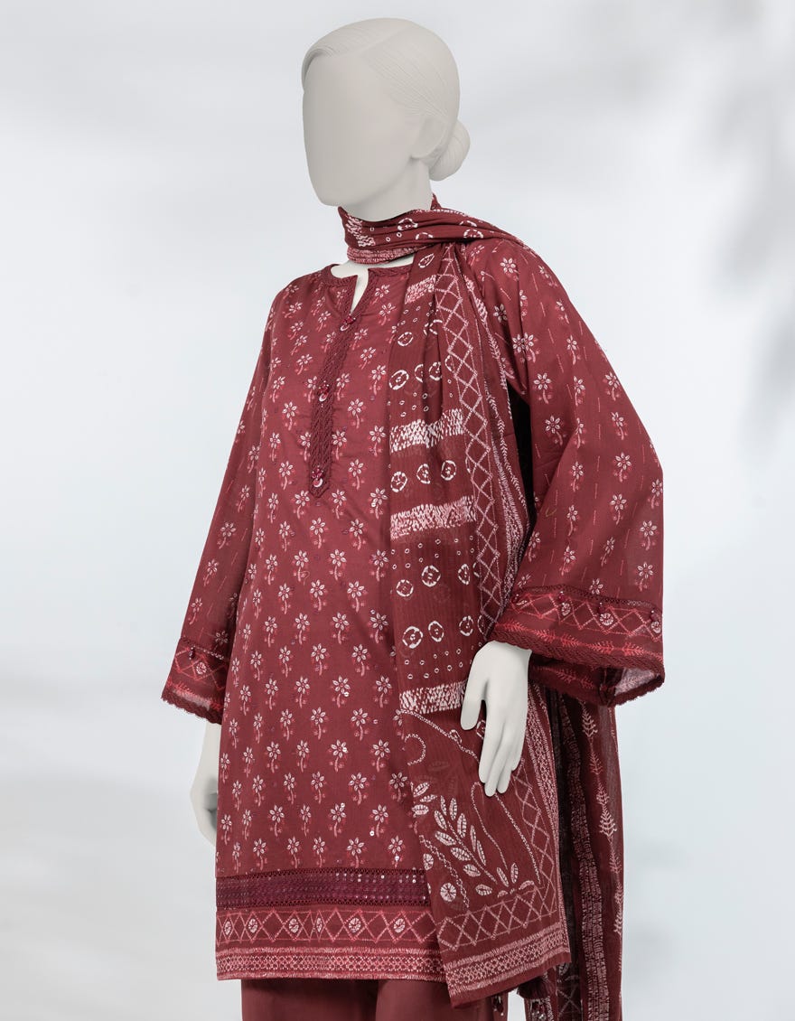 MULTICOLOR LAWN EMBROIDERED UNSTITCHED 3PC
