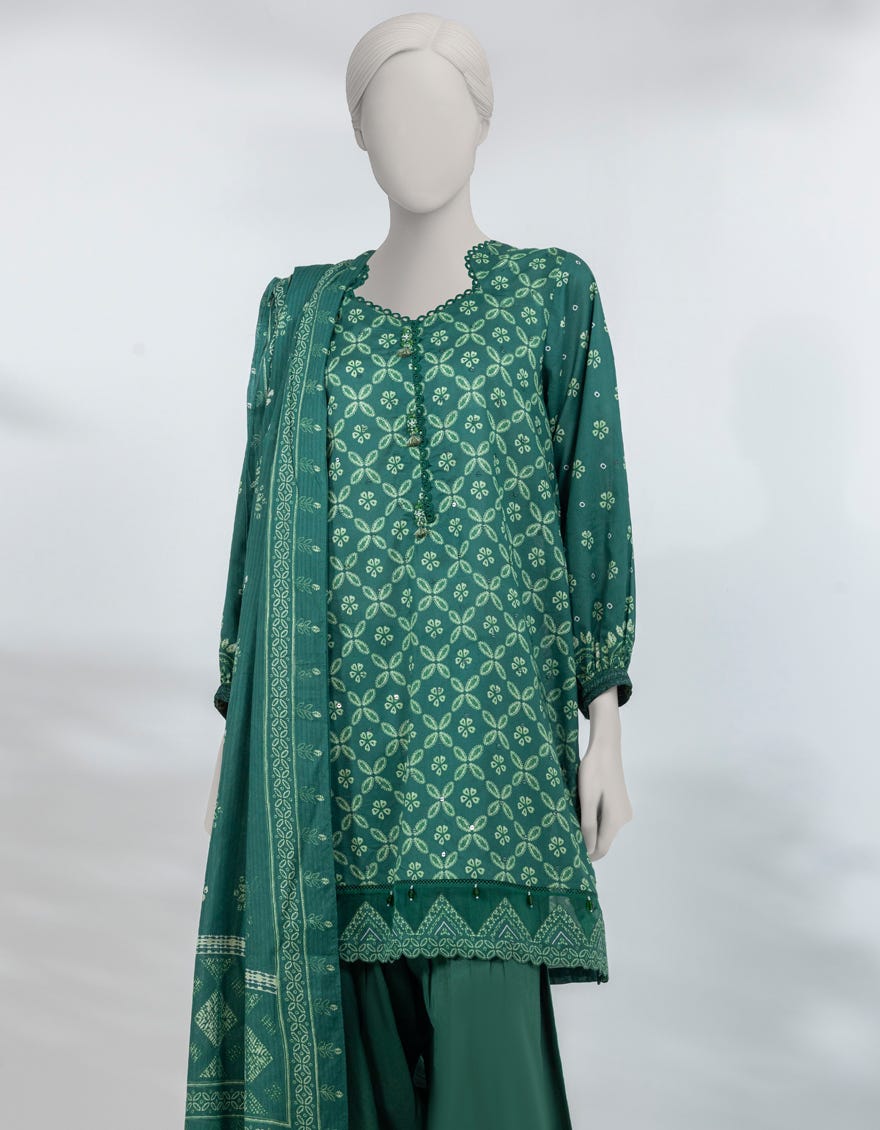 MULTICOLOR LAWN EMBROIDERED UNSTITCHED 3PC