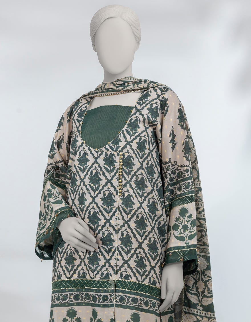 MULTICOLOR JACQUARD DIGITAL PRINTED UNSTITCHED 3PC