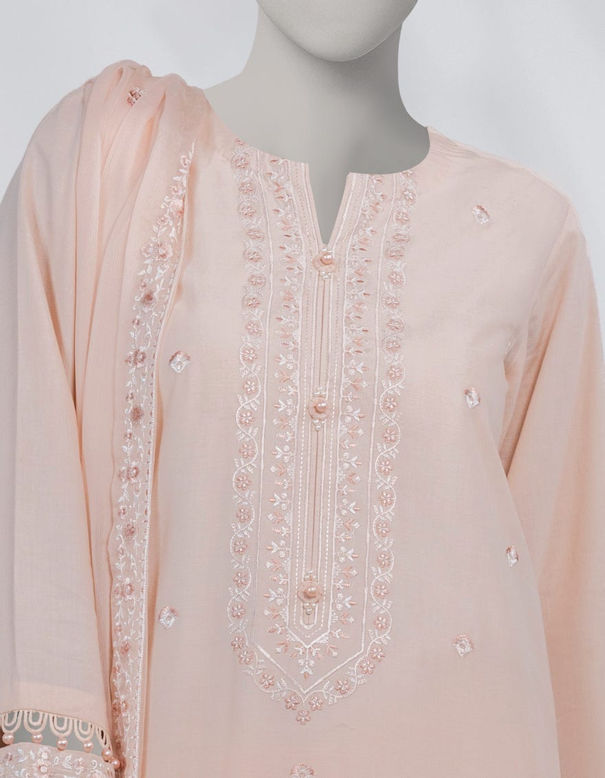 PINK LAWN EMBROIDERED UNSTITCHED 3PC