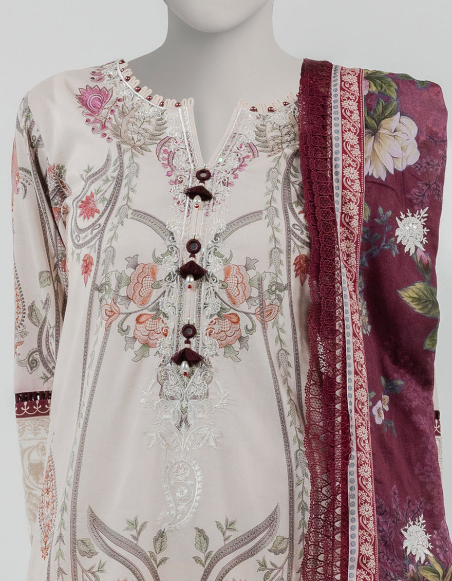 MULTICOLOR LAWN EMBROIDERED UNSTITCHED 3PC
