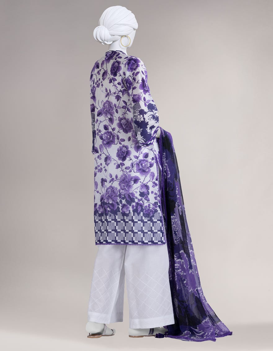 MULTICOLOR LIMINAL PRINTED UNSTITCHED 3PC