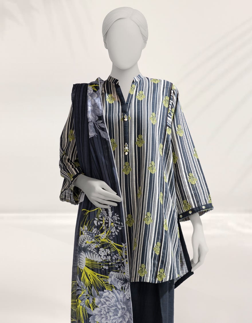 MULTICOLOR PRINTED KHADDAR UNSTITCHED 3PC