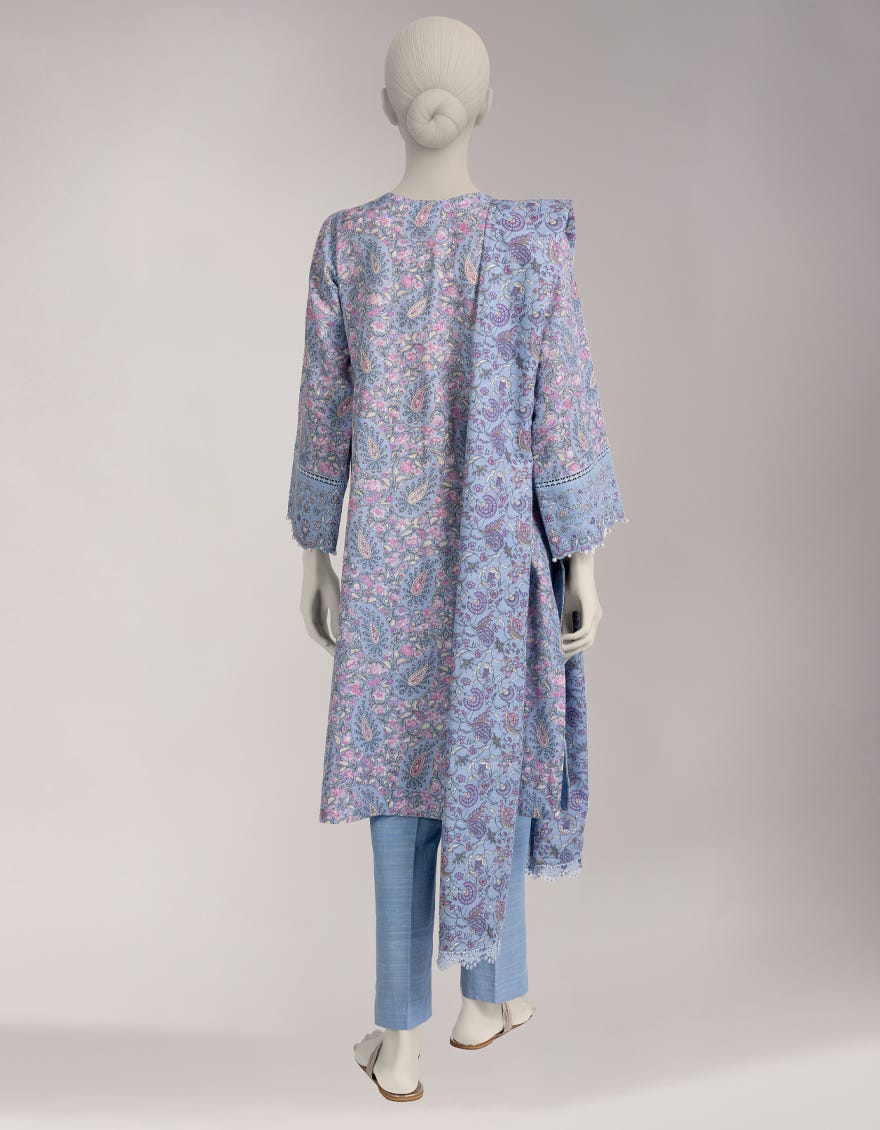 MULTICOLOR KHADDAR PRINTED UNSTITCHED 3PC