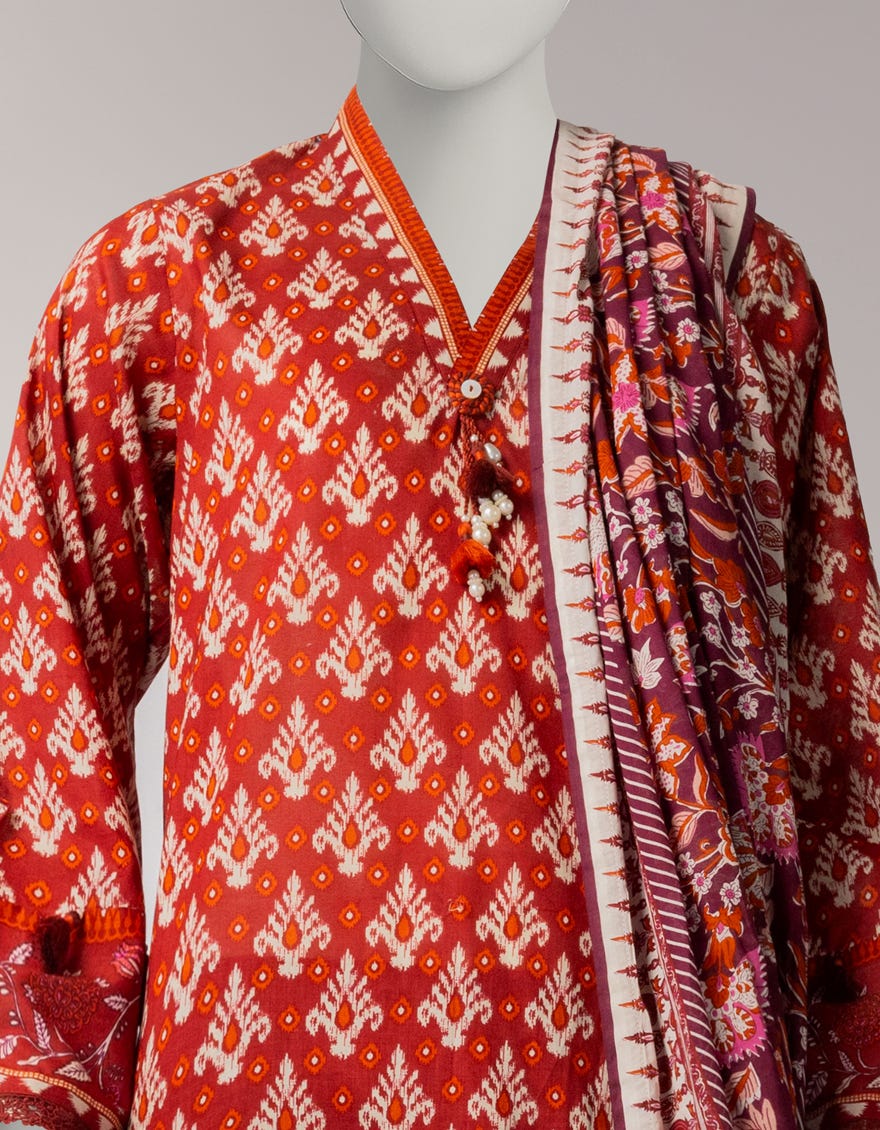 MULTICOLOR CAMBRIC PRINTED UNSTITCHED 3PC