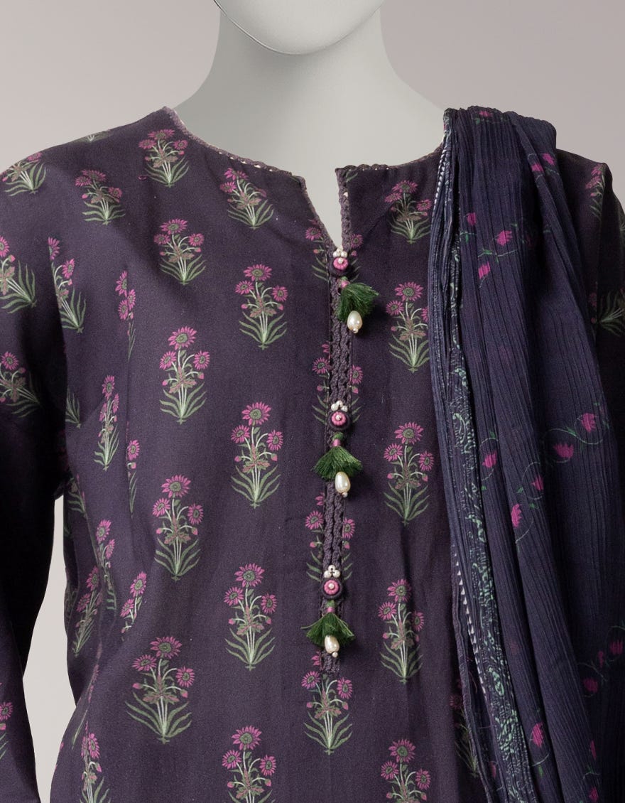 MULTICOLOR CAMBRIC DIGITAL PRINTED UNSTITCHED 3PC