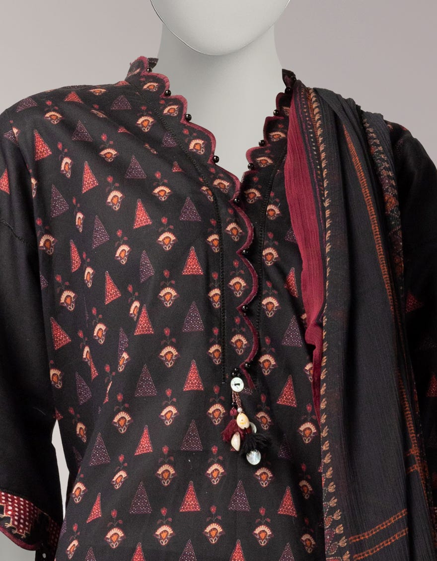 MULTICOLOR CAMBRIC DIGITAL PRINTED UNSTITCHED 3PC