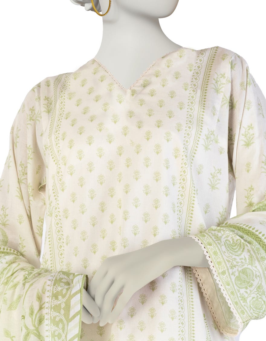 OFF WHITE LAWN PRINTED 3PC STITCHED