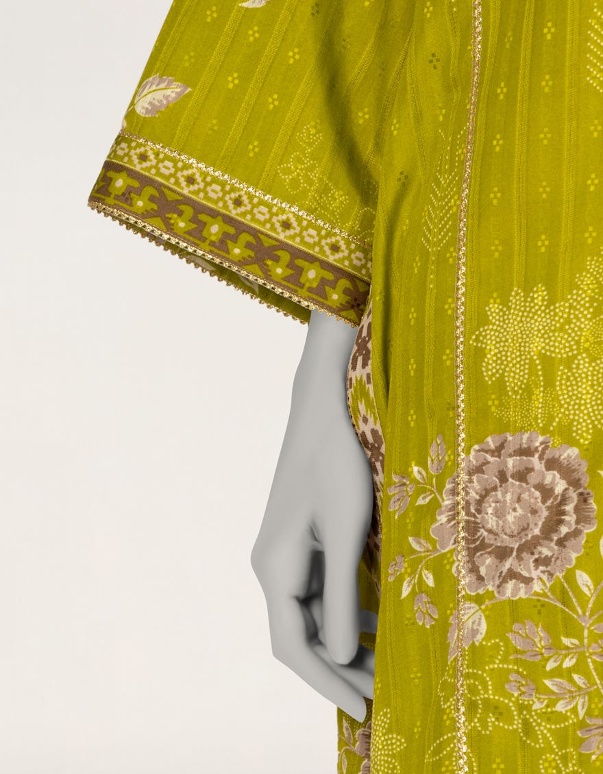 GREEN DIGITAL PRINTED DORIA 3PC STITCHED