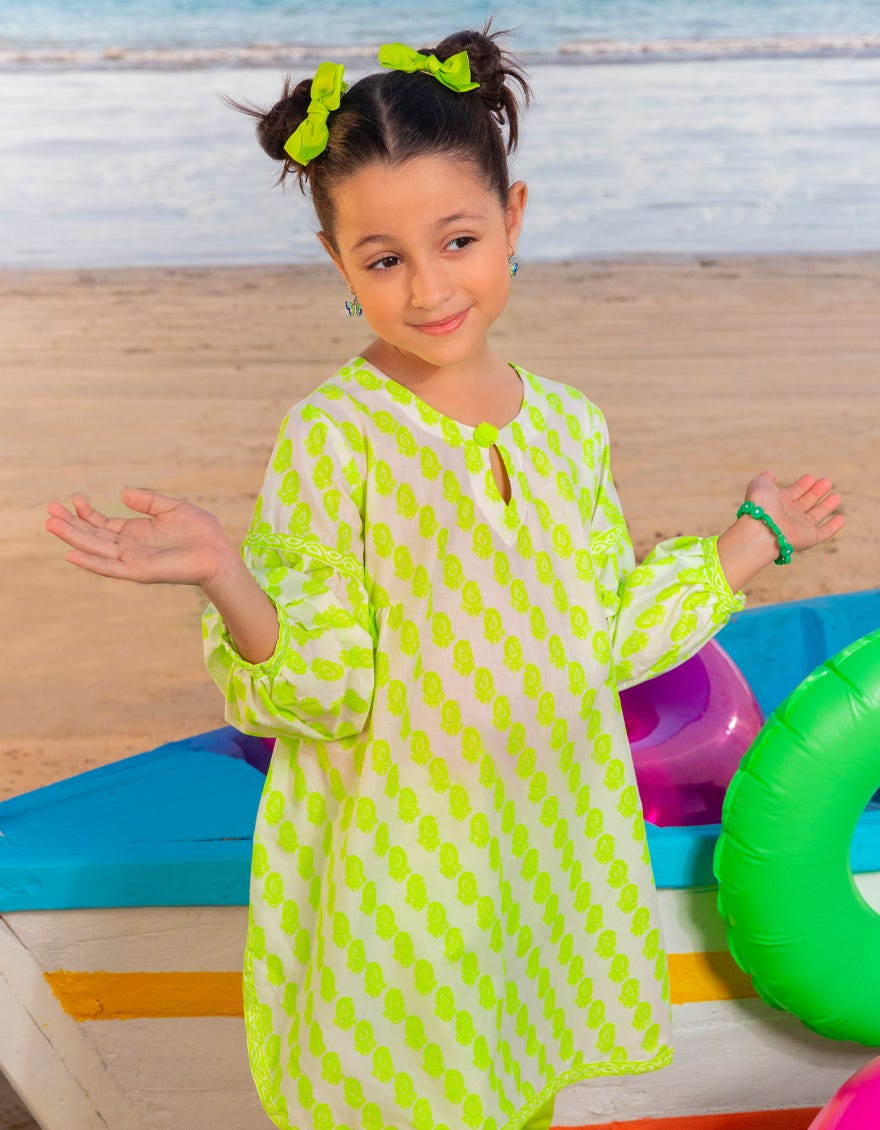 WHITE LAWN PRINTED KURTA