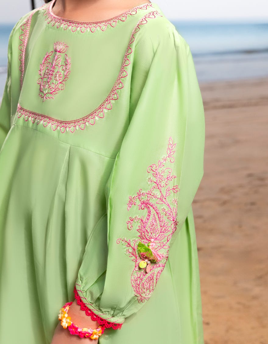 GREEN LAWN EMBROIDERED KURTA